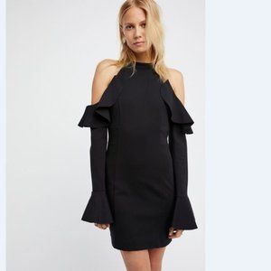Free People cold shoulder ruffle mini dress NWT XS